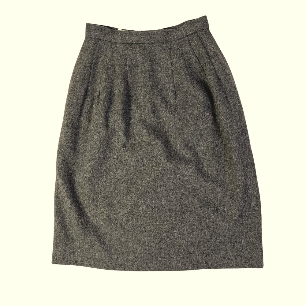 Neiman‎ Marcus N Club M Wool Skirt Gray Pleated Career Officecore Wear Size 8